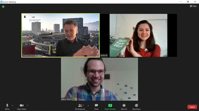 Drei Personen in einem Video-Call