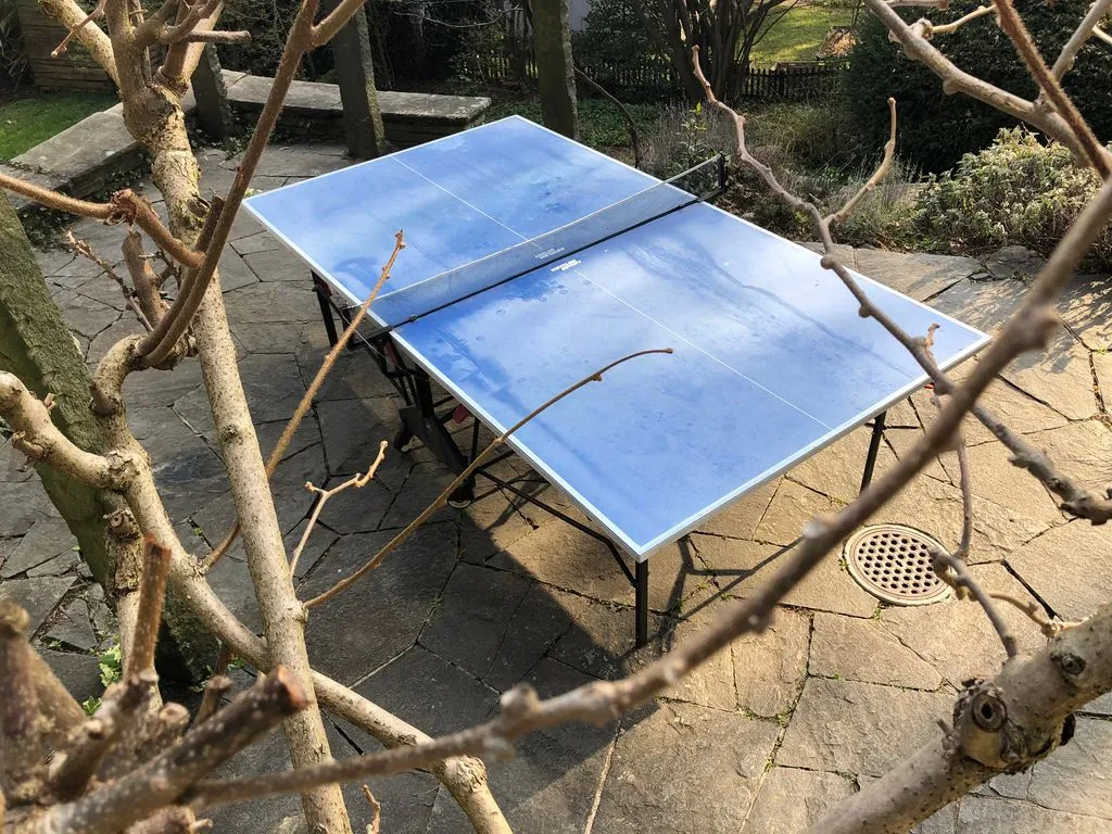 Pingpong-Tisch unter Pergola