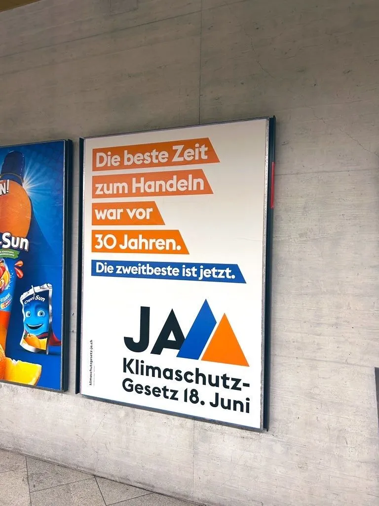 Plakat für Klimaschutz-Initiative.